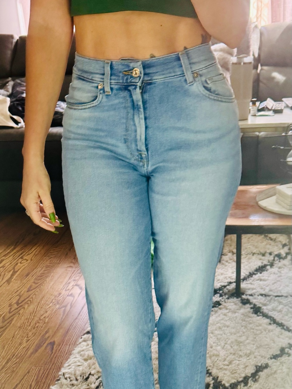 7 for all making sz 26 luxe vintage High-Rise Light Blue Women’s Jeans
